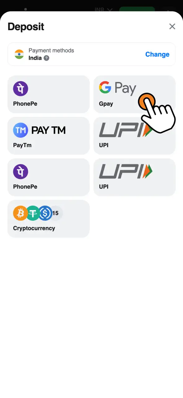 Choose your 1win deposit method now.