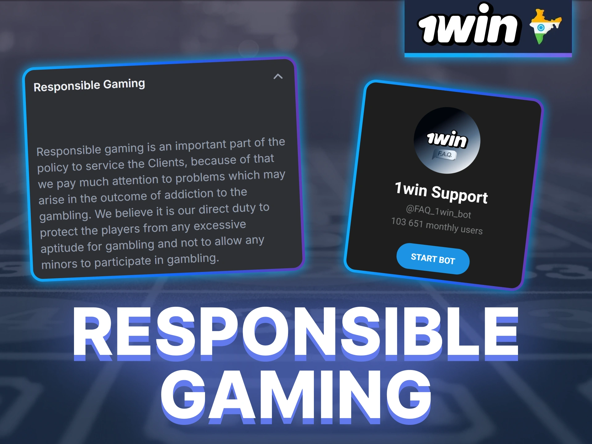 Learn about the responsible gaming tools and 24/7 support at 1Win.
