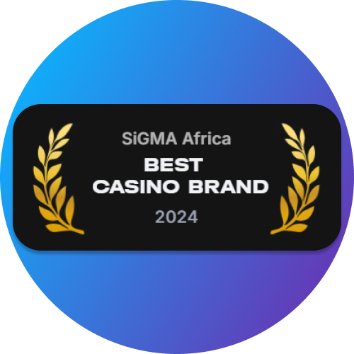 Proudly displaying the SiGMA Africa 2024 award for Best Casino Brand won by 1Win.