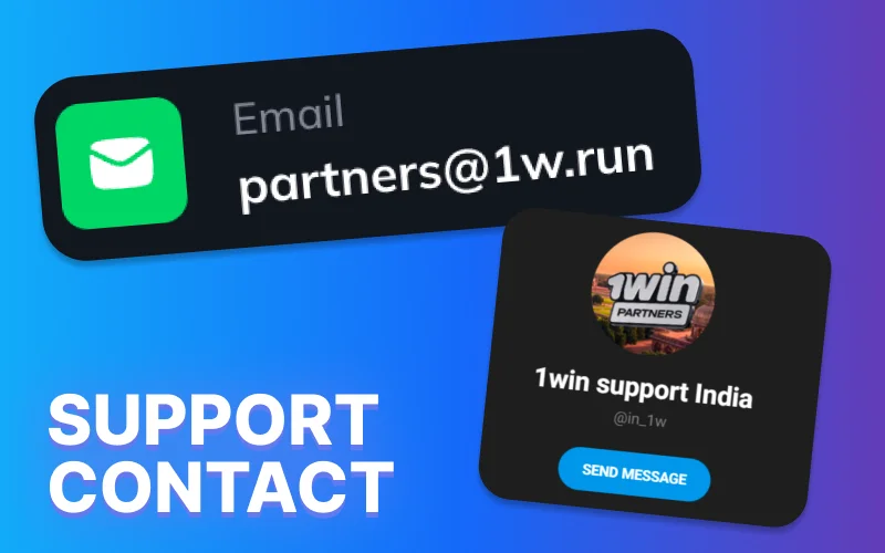 Contact 1win support anywhere, and solve your issues on the go.